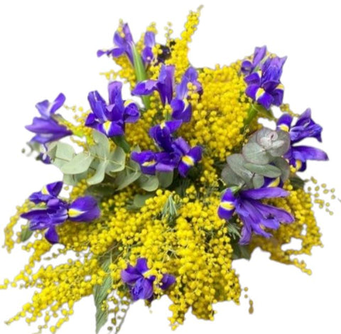 Mimosa With Irys Bouquet - Flowers Box London