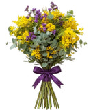 Mimosa with Purple Limonium Bouquet - Flowers Box London