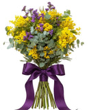 Mimosa with Purple Limonium Bouquet - Flowers Box London