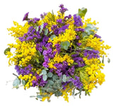 Mimosa with Purple Limonium Bouquet - Flowers Box London