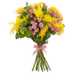 Mimosa with Spray Roses Bouquet - Flowers Box London