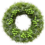 Moss Door Wreath with Green Berries