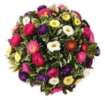 Multicolored Aster with Greenery Bouquet - Flowers Box London