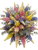 Multicolored Lupinus Bouquet with Greenery - Flowers Box London