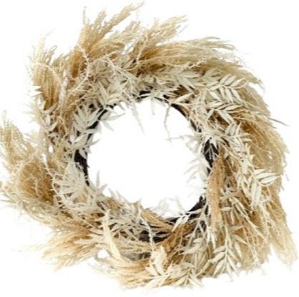 Natural Dried Cream Wreath - Flowers Box London