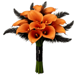 Noir Feather and Calla Lily Bouquet - Flowers Box London