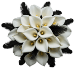 Noir Feather and Calla Lily Bouquet - Flowers Box London