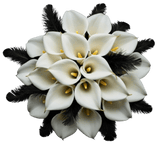 Noir Feather and Calla Lily Bouquet - Flowers Box London