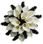 Noir Feather and Calla Lily Bouquet - Flowers Box London