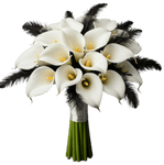 Noir Feather and Calla Lily Bouquet - Flowers Box London