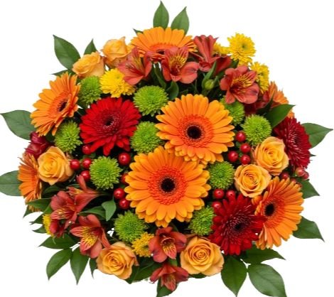 Orange Accents Bouquet - Flowers Box London