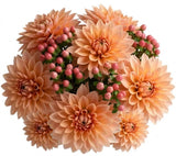 Orange Dahlia Bouquet with Hypericum - Flowers Box London