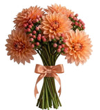 Orange Dahlia Bouquet with Hypericum - Flowers Box London