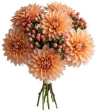 Orange Dahlia Bouquet with Hypericum - Flowers Box London