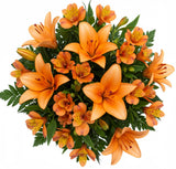 Orange Lily with Alstroemeria Bouquet - Flowers Box London