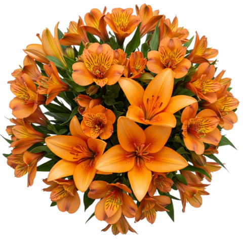 Orange Lily with Alstroemeria Bouquet