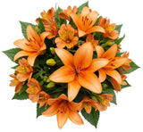 Orange Lily with Alstroemeria Bouquet - Flowers Box London