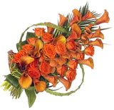 Orange Roses & Calla Lily Sheaf - Flowers Box London