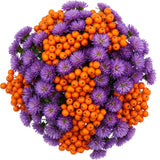 Orange Rowan Berries with Aster Flowers Bouquet - Flowers Box London