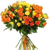 Orange & Yellow Spray Roses Bouquet - Flowers Box London
