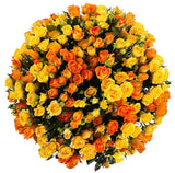 Orange & Yellow Spray Roses Bouquet - Flowers Box London