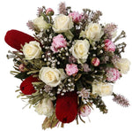 Pastel Exotic Bouquet of Peonies and Banksia with Roses