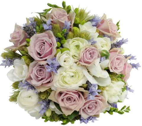 Pastel Pink Roses with Ranunculus Fragrant Bouquet - Flowers Box London