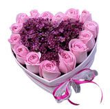 Pastel Pink Roses with Wax Flowers Box - Flowers Box London