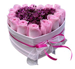 Pastel Pink Roses with Wax Flowers Box