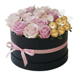 Pastel Roses & Chocolate Luxury Gift Box - Flowers Box London