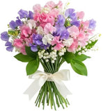 Pastel Sweet Pea and Lily of Valley Bouquet - Flowers Box London