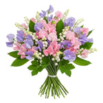 Pastel Sweet Pea and Lily of Valley Bouquet - Flowers Box London
