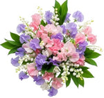 Pastel Sweet Pea and Lily of Valley Bouquet - Flowers Box London