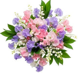 Pastel Sweet Pea and Lily of Valley Bouquet - Flowers Box London
