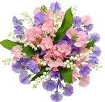 Pastel Sweet Pea and Lily of Valley Bouquet - Flowers Box London