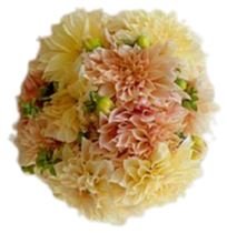 Peach and Yellow Dahlia Bouquet - Flowers Box London