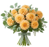 Peach Dahlia Bouquet with Greenery - Flowers Box London