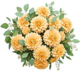 Peach Dahlia Bouquet with Greenery - Flowers Box London