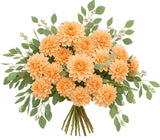 Peach Dahlia Bouquet with Greenery - Flowers Box London