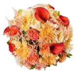 Peach Dahlia with Orange Calla Lily Bouquet - Flowers Box London