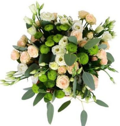 Peach & Green Harmony Bouquet - Flowers Box London