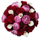 Peonies and Calla Lily and Roses Bouquet - Flowers Box London