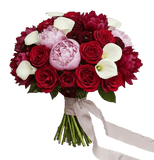 Peonies and Calla Lily and Roses Bouquet - Flowers Box London