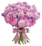 Peonies with Fragrant Stock Bouquet - Flowers Box London