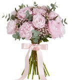 Peonies with Gypsophila and Veronica Bouquet - Flowers Box London