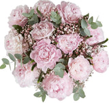 Peonies with Gypsophila and Veronica Bouquet - Flowers Box London