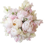 Peonies with Sweet Pea Bridal Bouquet - Flowers Box London