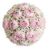 Peony with Gypsophila Bridal Bouquet - Flowers Box London