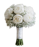 Peony with Gypsophila Bridal Bouquet - Flowers Box London