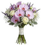 Phalaenopsis Orchids and White Roses Bouquet with Scented Lavender - Flowers Box London